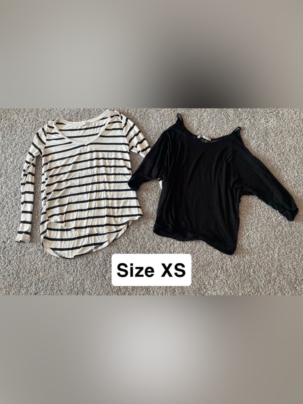 Black Tee & White/Black Striped Tee - Casual Two-Pack
